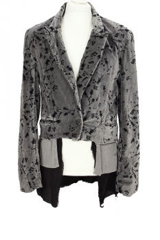 Mark Baigent Grey with black print Micro Velvet Rovan Jacket