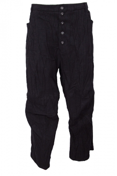 nostrasantissima-men Black Crinkled Trousers