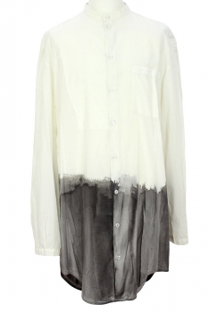 Nostrasantissima White and Grey Long dip dyed Shirt