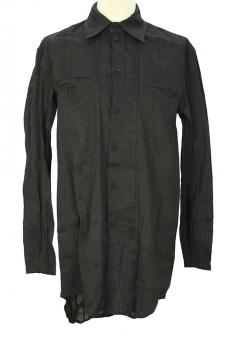 Nostrasantissima Black Long Fabric-Inserted Striped Shirt