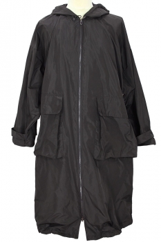 Nostrasantissima Black Hooded Zip Coat