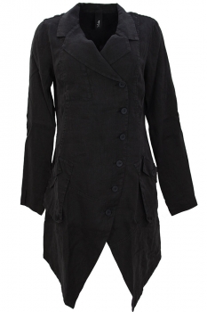 Pal Offner Black Asymmetric Penguin Coat