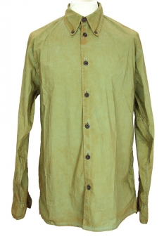 Rundholz Lagoon Cloud Overdyed Distressed Shirt with buttoned down collar