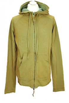 Rundholz Lagoon Cloud Overdyed Distressed Hooded Zip Top