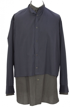 the viridi-anne Blue and Charcoal Double Layered Shirt