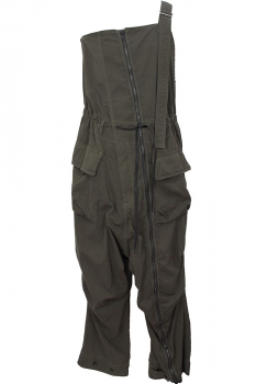 the viridianne Olive Drab Low Drop Crotch Overalls