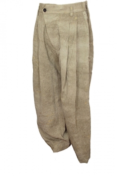 Ziggy Chen Light Khaki Distressed linen Jacket