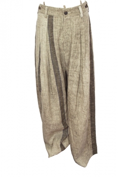Ziggy Chen Dark Oatmeal with Grey Stripe Double-Breasted Waistcoat