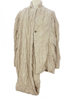 Chiahung Su Light Tan / Cream Jacket with Scarf