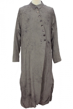 chiahung su Uneven Grey Hand dyed Wrinkled Coat