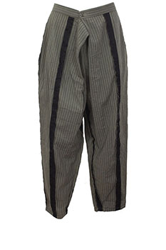 chiahung su Grey Stripe Low Crotch Striped Trousers