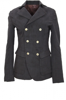 chiahung su Dark Indigo Double Breasted Fitted Jacket