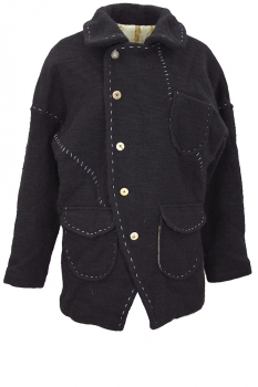 chiahung su Black Double Breasted Stitch Detailed Jacket