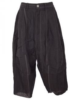 chiahung su Black Stripe Low drop crotch striped trousers