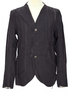 chiahung su Black Stripe Reversible Slim Fit patched Striped Jacket