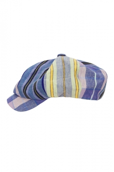 Nicholas Daley Blue Mix Stripe 8 Panel Peaked Hat