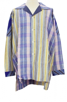 Nicholas Daley Blue Mix Stripes Patchwork Jacket