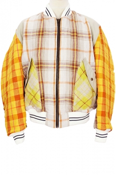 Nicholas Daley Sand Mix Stripe Bomber Jacket