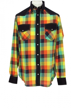nicholas daley Mixed Check Colours and black Check Shirt
