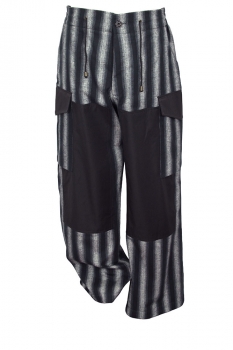 nicholas daley Black Striped Cargo Pants