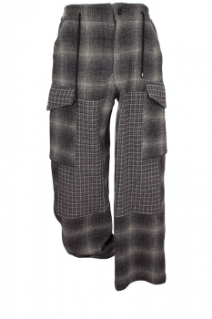 nicholas daley Grey Merino Check Checked Cargo Pants