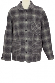 nicholas daley Grey Merino Check Rebel Chore Coat