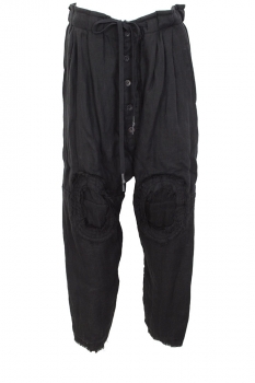 nudemm Black Low Drop Crotch Trousers