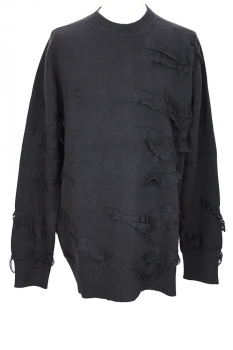 nudemm Black Oversized  Distressed KPullover