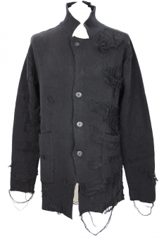 nudemm Black Oversized  distressed Cardigan