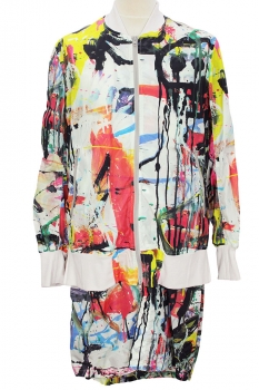 nudemm Mixed Print Colours 2 part Jacket with electric cooling fans