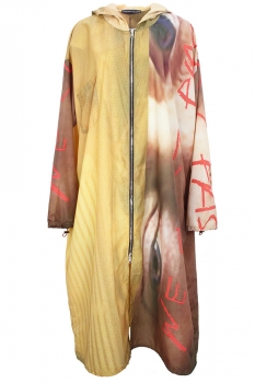 Barbara Bologna Mixed Print Colours Lightweight Long Zip Coat