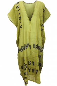 Barbara Bologna Green Print Pull-Over Print Dress