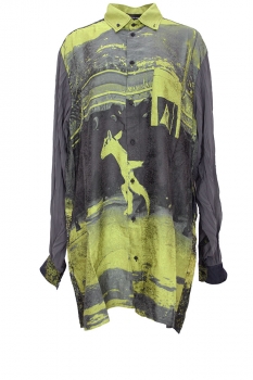 Barbara Bologna Green Print Long Shirt