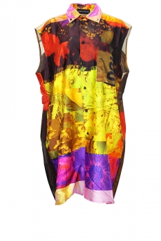 Barbara Bologna Mixed Print Stretch Shirt Dress