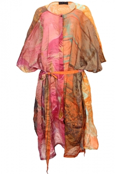 Barbara Bologna Mixed Print Crinkled Sleeveless Dress