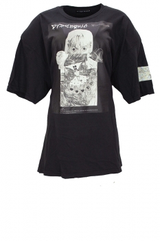 Barbara Bologna Black with print BB print T-Shirt with lacing