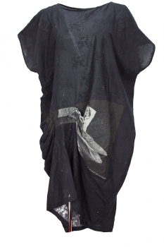 Barbara Bologna Black with print Tprint Piega Dress