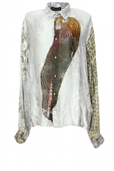 Barbara Bologna Mixed Print designs Elegant Print Shirt with Scarf