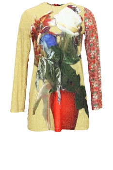 Barbara Bologna Mixed Colours and textures Dyscromia stretch fitted dress