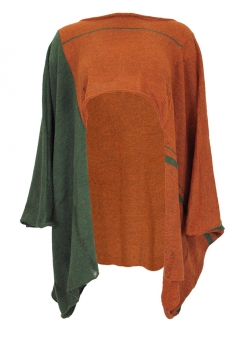 Barbara Bologna Orange and Green Marl Knitted Pullover