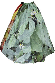 Barbara Bologna Tartan and floral Prints Voluminous Skirt with under frame