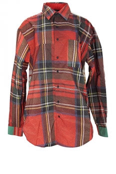 Barbara Bologna Tartan and Floral Prints Printed Crisp Fabric Shirt