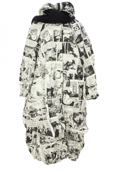 Rundholz Comic Print Coat with knitted Scarf