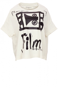 Rundholz Greige with Black Print T-Shirt printed
