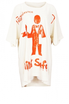 Rundholz Greige and Mandarin print T-Shirt dress printed