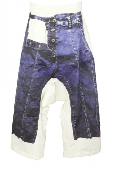 Rundholz Denim Print Low drop crotch printed Trousers