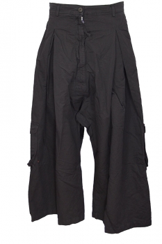Rundholz Black Wide legged, drop crotch box pleated trousers