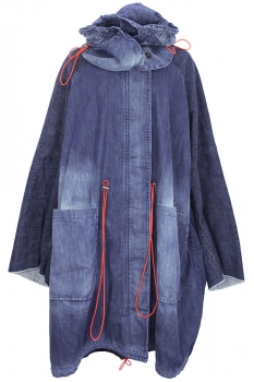 Rundholz Stonewash Hooded Coat with removable hood and lining