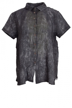 Rundholz Seaweed Fog Short Sleeved blouse with crossover rear
