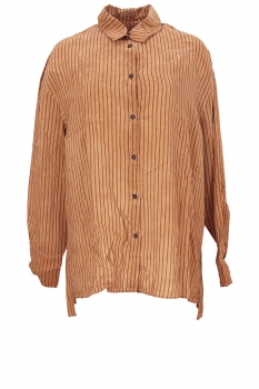 Rundholz Terracotta cloud stripe Overdyed Striped Shirt